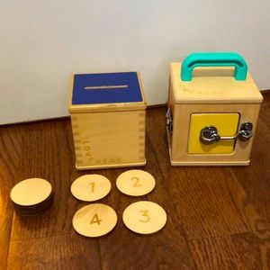 Lovevery kids toys lock game and coin learning game box excellent used condition